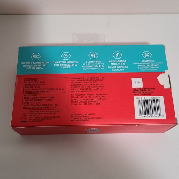 bluehive UV Light Sterilizer/Sanitizer Box w/ Wireless Charging - Picture 2 of 8